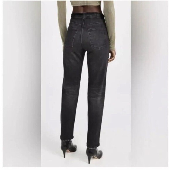 AG Adriano Goldschmied 23 Saige High Rise Straight Jeans 10 Year Bonfire Black - Picture 2 of 12